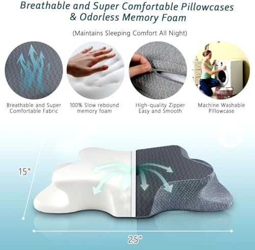 CHxxy Cervical Pillow for Neck Pain Relief, Memory Foam Pillows - Image 6