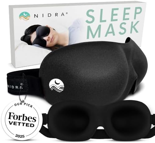 Nidra Contoured Sleep Mask - Black, Standard Size by Nidra