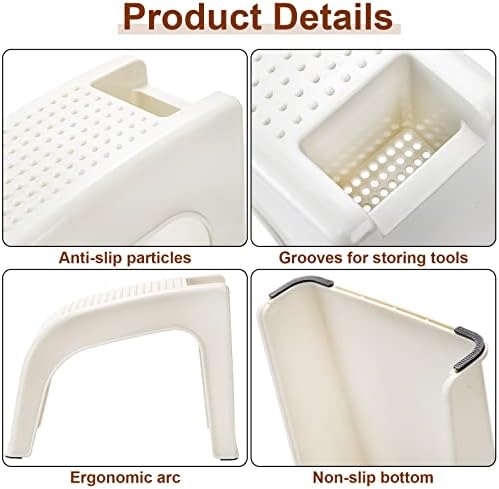 Hedume 2 Pack Shower Foot Rest, Easy Pedicure Foot Rest Stand, Shower Foot Stool for Shaving Legs, Bathing, Manicure, Non-Slip, Built-in Storage - Image 2