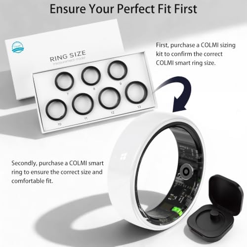 Smart Ring for Women, Health Tracker & 5ATM, COLMI R02. (White Ceramic, 8#) - Image 2