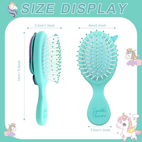 Toddler Hair Brush for Baby, Unicorn Air Cushion Brush - Green - Image 2
