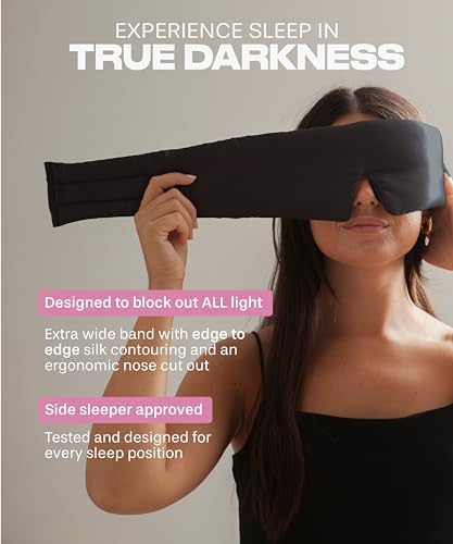 SUNDAYSILKS™ | Adjustable Silk Sleep Mask for Side Sleeper | Cloud-Like Comfort, Weighted for Deep Sleep | Soft Sleep Face Mask for Women & Men, Full Blackout, Cooling Silk Eye Mask for Sleeping - Image 2