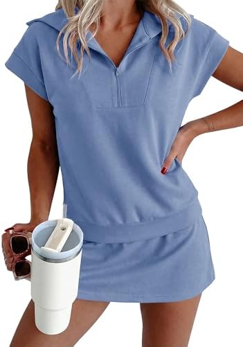 StunShow Two Piece Skirt Set for Women Summer Outfits Workout Athletic Skort Sets Sweatsuits Matching Sets Women Clothing by StunShow