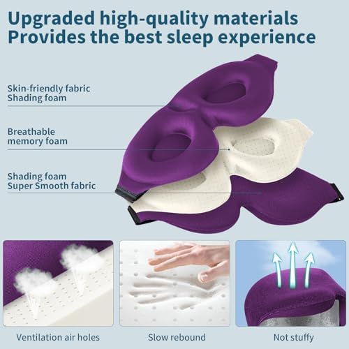ZGGCD Sleep Mask for Side Sleeper, Light Blocking Eye Mask for Women Men - Image 5