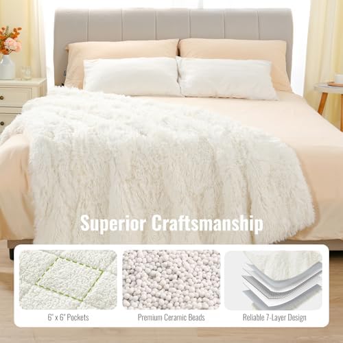 Uttermara Shaggy Weighted Blanket for Adults Twin Size, 15lbs 48"x72" - Image 6