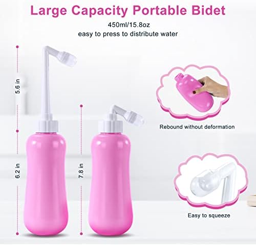 Portable Bidet Travel Large Capacity 15.8oz Personal Toilet Handheld Pink - Image 3