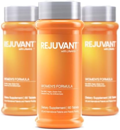 Rejuvant Women's AKG Longevity Supplement 1000MG Ultra 98% Pure (Calcium Alpha-Ketoglutarate), Patented Vitamin Rich Controlled Release Formula Supports Cell Repair and Quality of Life, 180 Tablets by Rejuvant
