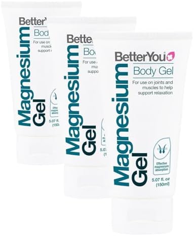 BetterYou Magnesium Gel - Relaxing Muscle Rub - Topical Magnesium for Effective Absorption - Tense Joint Support and Sore Muscle Relief - 5.07 oz (Pack of 3) by BetterYou