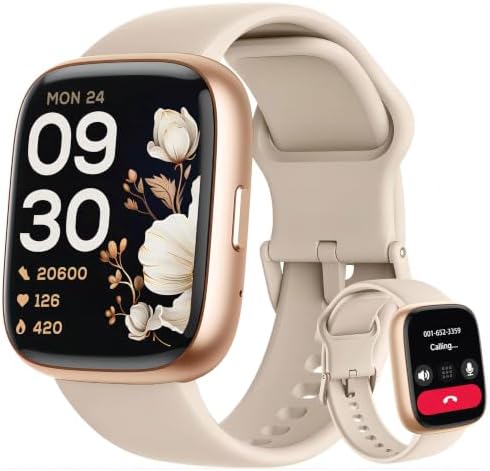 LODIMEKE Smart Watch, Alexa Built-in, Answer/Make Calls 44mm Smartwatch Women Men, 1.83" Sports Watch IP68 Waterproof, Heart Rate SpO2 Sleep Stress Monitor, Step Counter Watch for Android & iOS Phone by LODIMEKE