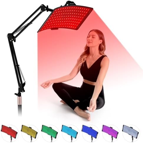 7 in 1 Portable Light Therapy for Face for Body Lamp with Stand, 920nm Red Infrared Light Therapy Device, LED Face Skin Body Skin Care at Home by Unknown