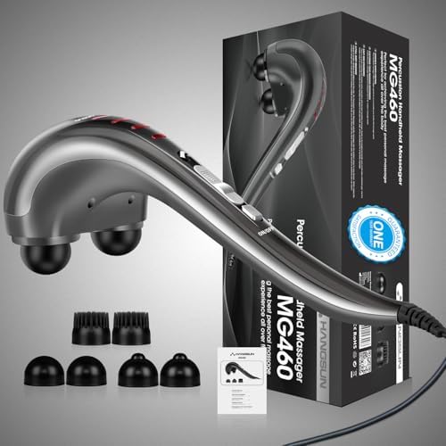HANGSUN Handheld Back Massager for Pain Relief, Electric Double Head Percussion for Neck, Shoulder, Leg, Foot, Body Muscle Relaxation, Deep Tissue Massager MG460, Corded, 2.3 lbs, Metallic Gray - Image 6