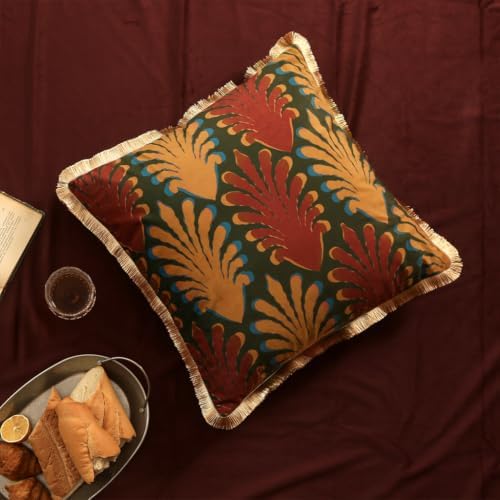 patdrea Designer Vintage Velvet Throw Pillow Cover,22"x22"-OldlegendA - Image 7