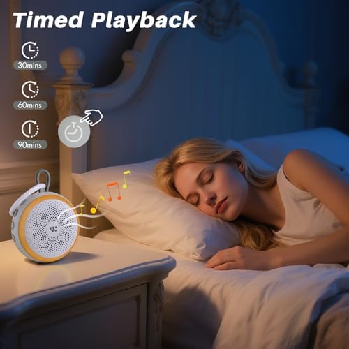 White Noise Machine - Portable Sound Machine for Baby Adult, 20 Non-looping Soothing Sound, Noise Canceling for Sleeping, Sound Therapy for Office Home, Travel, Registry Gift (White) - Image 6