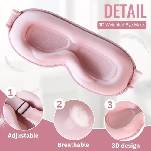 Sleep Mask for Lash Extensions, 3D Contoured Weighted Eye Cover - Image 5