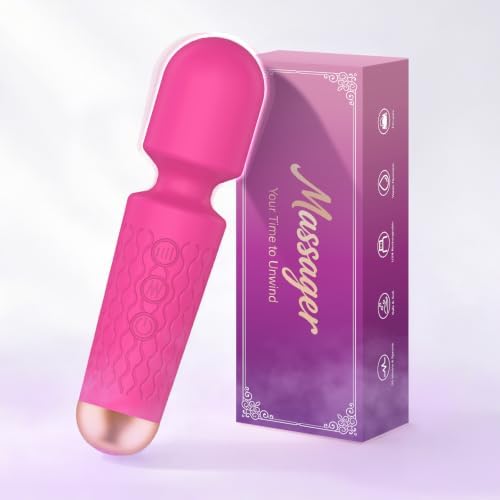 Upgraded Cordless Rechargeable Mini Handheld Massager, 20 Modes 8 Speeds, Premium Silicone, Rose Color, On-the-Go Stress Away & Full Body Muscle Relaxation by Unknown