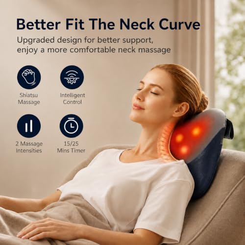 MOUNTRAX 2026 Upgraded, Shiatsu Back Massager with Heat, Gifts for Women Men, Back Massager for Pain Relief Deep Tissue, 3D Kneading Massage Pillow for Back - Image 2