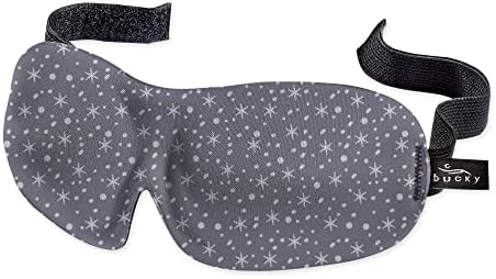 Bucky 40 Blinks No Pressure Printed Eye Mask for Travel & Sleep, Snowflakes, One Size by Bucky