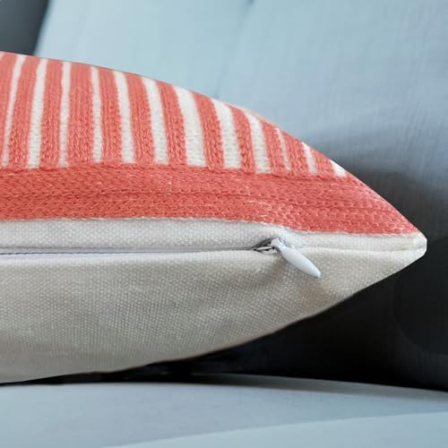 Lumbar Pillowcases Dark Coral Red, Boho Throw Pillow Cover 12x20 - Image 2