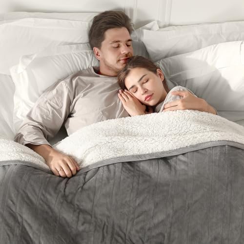 ESTINGO Heated Blanket Queen Size, 84"x90" Queen Electric Blanket Dual Control with 5 Heating Levels & 10 Hours Auto Off, Electric Heated Blanket with Soft Sherpa for Bedding, Light Gray - Image 4