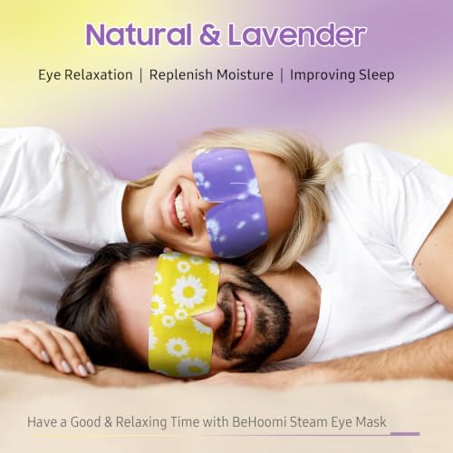 BeHoomi Steam Eye Mask, 10 Packs Heated Eye Mask, Self Heating Disposable Warm Compress for Eyes Sleep Mask, Travel Essentials & Relaxation Gifts (Chamomile+Lavender) - Image 2