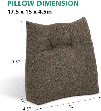 Shinnwa Lumbar Support Pillow for Office Chair, Memory Foam Back Support Pillow for Back Pain Relief, Car, Chair and Couch, 15x17.5x4.5in, Brown - Image 3