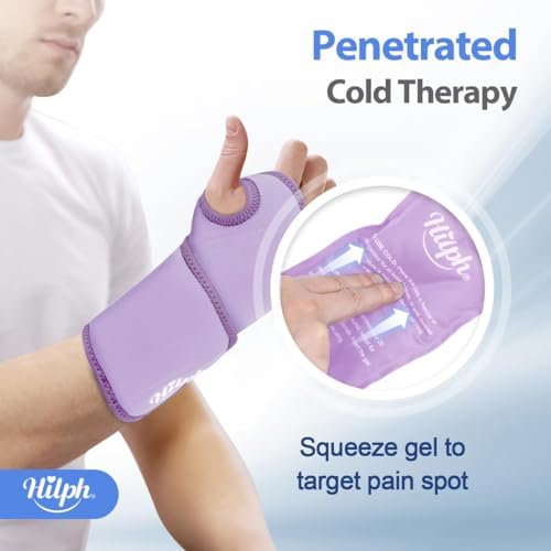 Hilph Wrist Ice Pack Wrap, Carpal Tunnel Relief Wrist Brace with Gel Pack - Image 4