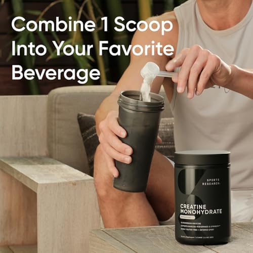 Sports Research® Creatine Monohydrate Powder 5g, Unflavored (60 Servings) - Image 3