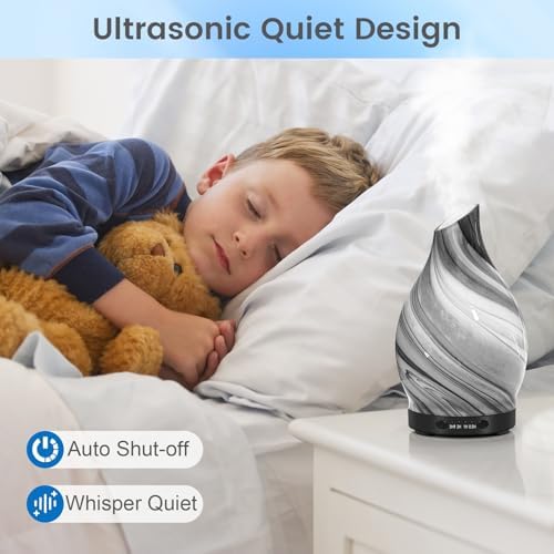 Glass Essential Oil Diffuser for Home, 120ML, 7 Color Lights - Image 5