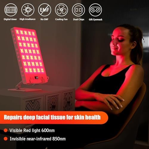 Red Light Therapy Panel for Body, 660nm Red & 850nm Near Infrared Light Therapy Panel for Full Body & Face Supports Pain Relief, Skin Care, Recovery, Sleep & Performance - Image 2