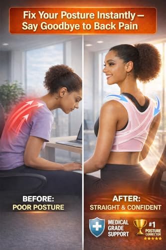 Posture Corrector for Women, Back Brace for Women, Adjustable Lightweight Upper Back Brace, Back Posture Corrector for Neck, Shoulder, Upper & Lower Back Pain Relief, Invisible Under Clothes (Pink, Medium) - Image 5