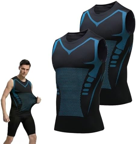 Compression Shirt Men, Men Shaping Sleeveless Vest, Sport Running Wicking Dry Fit Breathable Sleeveless Gym Shirt by Unknown