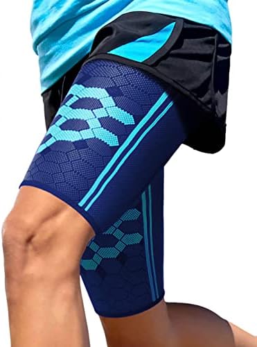 Sparthos Thigh Compression Sleeves, Quad Wrap, Hamstring Brace - Blue-XXL by Sparthos
