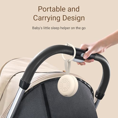 Portable Baby Sound Machine [White Noise for Babies Kids Adults][Supports Bluetooth Audio Playback][Timer Function][12 Soothing Sounds] 15 Hours Battery Life, Travel,Shower,Clips on Baby Stroller - Image 5