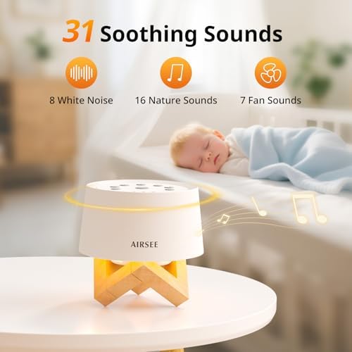 AIRSEE White Noise Sound Machine for Baby Adults, Home Office Travel - Image 2