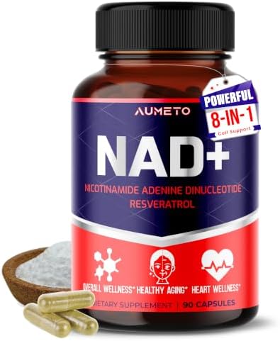 Advanced NAD+ 8-in-1 with Trans-Resveratrol & Quercetin, 90 Capsules by AUMETO