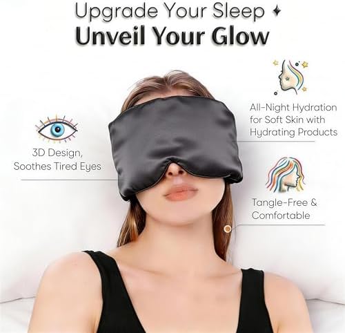 100% Mulberry Silk Sleep Mask for Women & Men – 22 Momme 6A Grade, 3D Contoured Total Blackout Eye Mask for Side Sleepers, Eyelash Extensions, Adjustable Strap, Breathable Blindfold (Gray) - Image 2