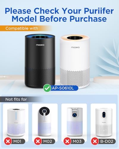 MOOKA AP-S0610L Air Purifier Filter, 3-in-1 True HEPA Filter, High-Efficiency Activated Carbon Air Filter for Allergies, Smoke, Odor, Dander, Pollen - Image 4