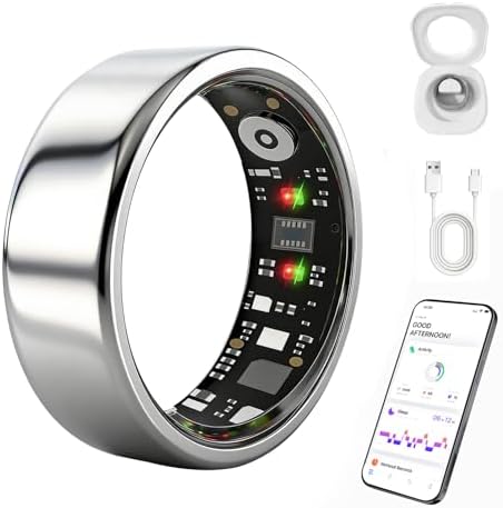 Smart Ring Gen 3 for Women Men, IP68 Waterproof Health Tracker Silver,8 by AutrefoisElf