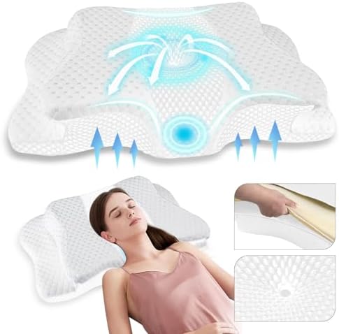 Pain Relief Cervical Pillow for Neck Support, Adjustable Ergonomic Pillow by QIUBABYO