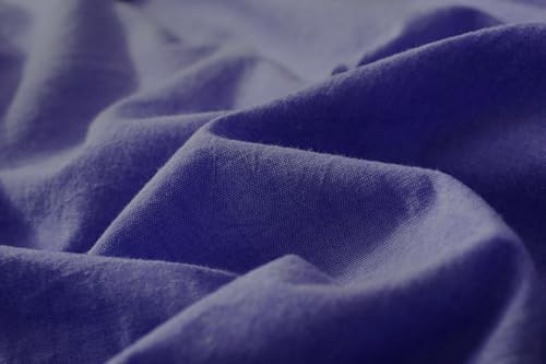 F.Y.Dreams 100% Washed Cotton Duvet Cover for Weighted Blanket 80x87 inches with 16 Ties, Zipper on Long Side/Navy BlueJust Duvet Cover - Image 4