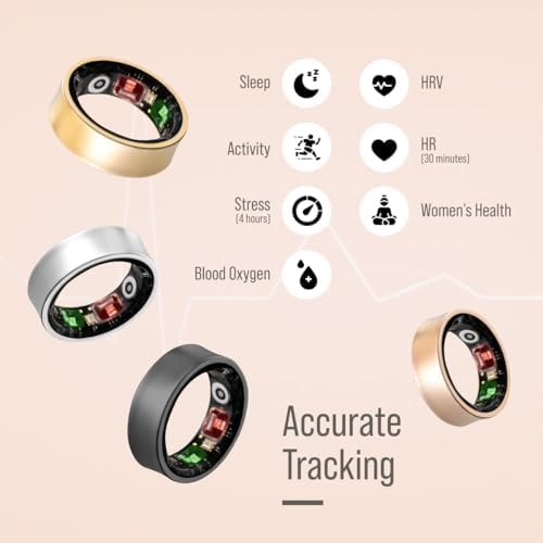 Herz P1 Smart Ring for Women & Men - (Size 6) 24/7 Health Metrics Fitness Ring, Tracks 20+ Biometrics, 6 Day Battery Life, Waterproof Stainless Steel, Free APP for iOS Android, No Subscription - Image 6