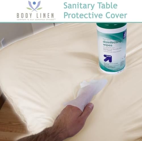 Body Linen Massage Table Cover - Reusable Barrier with Wipe Clean Surface. Waterproof PUL Material, Machine Washable. Protects Massage Table, Warmer and Pad - 1 Pack - Natural - Image 5
