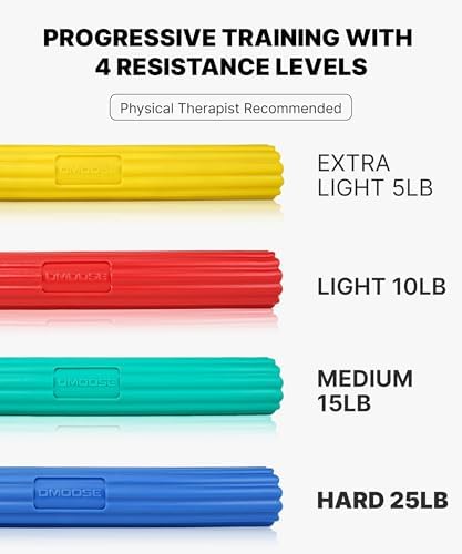 DMoose Fitness Flex Resistance Bar for Physical Therapy - Non-Slip Odorless Material, Exercise Bar for Tennis & Golfers Elbow Tendonitis Relief - Wrist and Forearm Strengthener & Grip Strength Trainer - Image 4