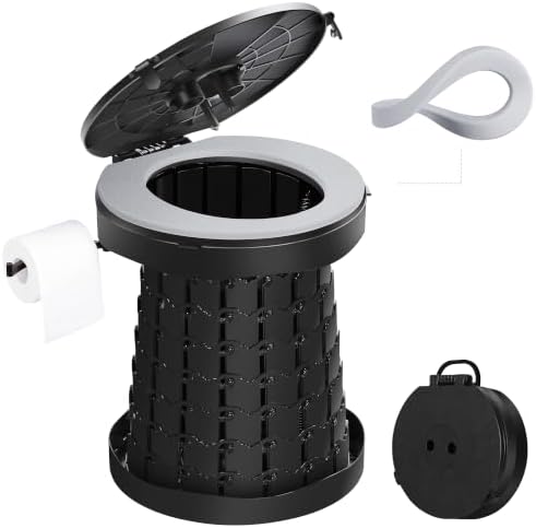 TRIPTIPS Upgrade Retractable Portable Toilet Travel Toilet Adjustable Height Camping Toilet Portable Potty for Adults Kids, Foldable Portable Toilet for Camping/Car by Triptips