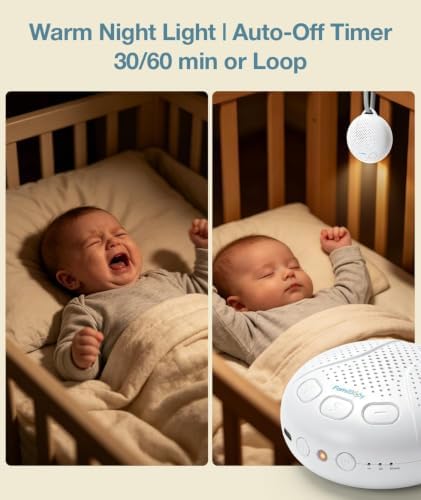 Baby White Noise Machine with Night Light, Portable Sound Machine - Image 4