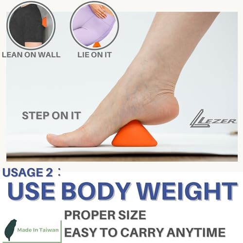 LEZER Trigger Massage Point, Manual Massage Ball, Hip Hook, Muscle Knot Release Tool, Deep Tissue Relief, Hip Flexor Iliacus Back Psoas Hand Foot Myofascial, Physical Therapy, 2.9 inｘ2.1 in（Orange） - Image 4
