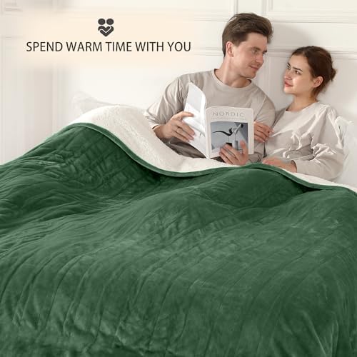 ESTINGO Heated Blanket Queen, 84"x90" Electric Blanket Queen Size Dual Control with 5 Heating Levels & 10 Hours Auto Off, Queen Size Heating Blanket with ETL Certified, Hunter Green - Image 5