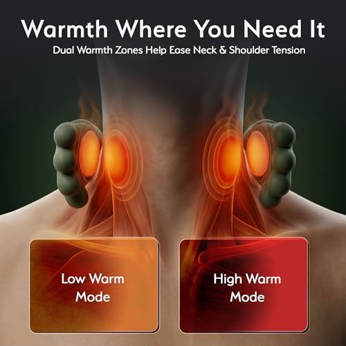 Neck Massager with Heat, Deep Kneading for Neck and Upper Shoulder Relief, Firm Shiatsu Pressure, 3 Modes, Cordless with Adjustable Strap - Image 3