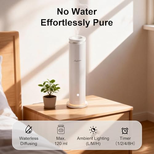 Waterless Diffuser Pro with 5 Scent Oils, Luxury Hotel-Class Essential Oil Diffuser Aromatherapy Machine with 1500 Sq Ft Cover, 6 Mist, 4.06Oz Diffusers for Home Large Room Hotel SPA - White - Image 2