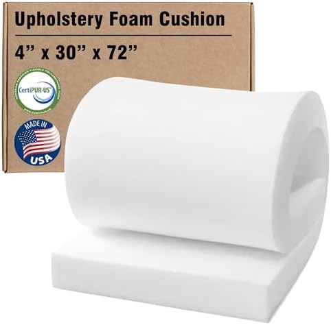 RaceCityFoam High Density Upholstery Foam (Semi Firm) 36 ILD - 4"x30"x72" by RaceCityFoam